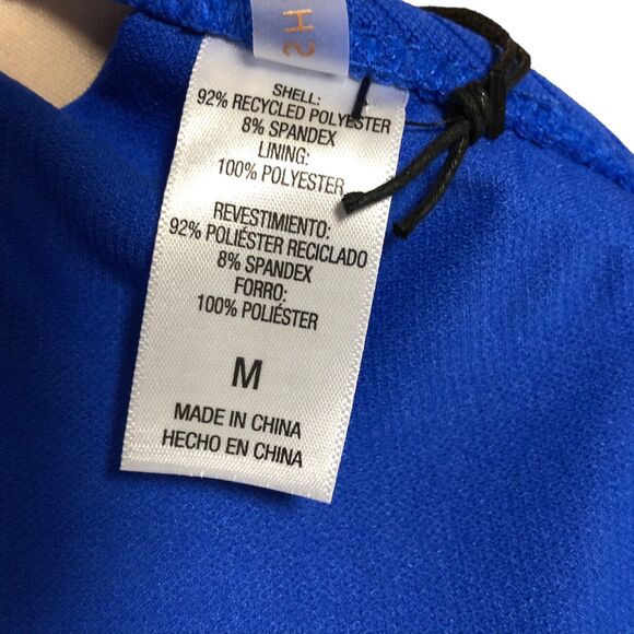 NEW Shade and Shore Bikini Top M 34C 34D 36B 36C 38B Blue Ribbed Padded Triangle - Picture 5 of 9